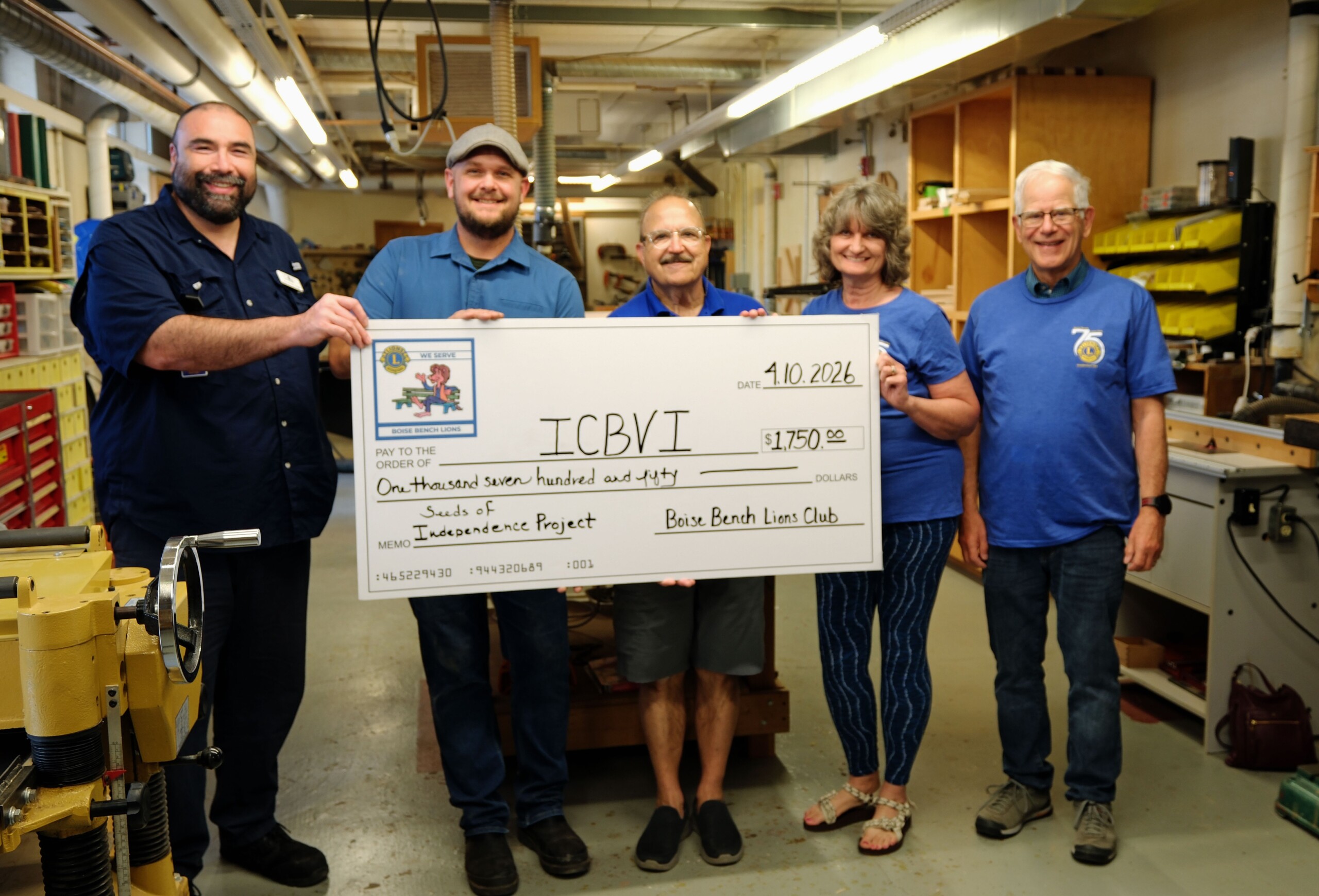 Boise Bench Lions Support Student Growth with Donation to ICBVI