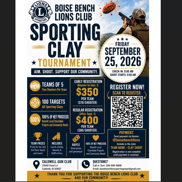 Sporting Clays Fundraiser September 25, 2026